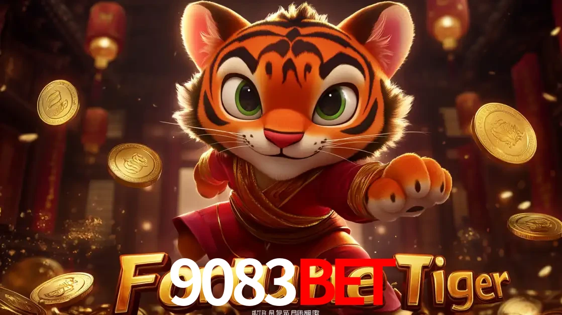 O carismático mascote do jogo de slot Fortune Tiger, um tigre fofo em pose de artes marciais, pronto para trazer sorte e multiplicadores de ganhos no cassino online 9083bet.